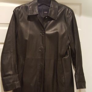 Leather car coat